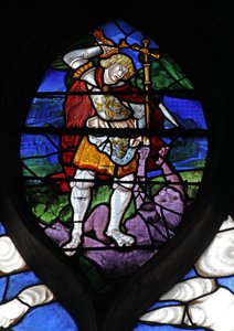 Finestra w10 raffigurante San Michele da French School