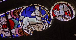 Finestra w114 con il segno zodiacale del Sagittario da French School