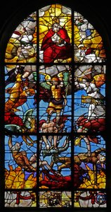 Finestra w12 raffigurante San Michele e gli angeli ribelli