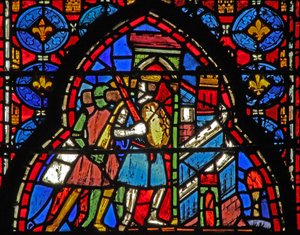 Vetrata w15 Sacre Reliquie: Eraclio conquista la capitale persiana da French School