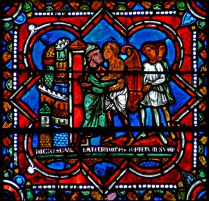 Scena della storia del Figliol Prodigo: ritorna dal padre da French School