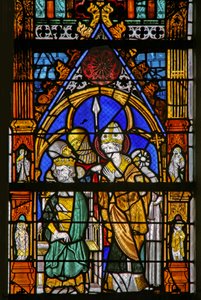 Finestra w19 raffigurante San Tommaso Becket e Enrico II in disaccordo