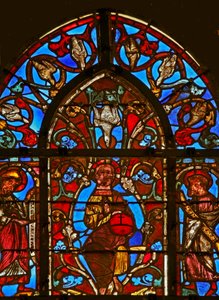 Cristo con lo Spirito Santo, Isacco e Manasse da French School