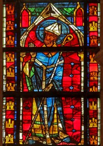 Finestra w205 raffigurante un santo vescovo da French School
