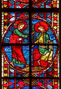 Finestra w210 raffigurante San Giacomo con Cristo da French School