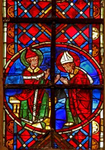 Finestra w211 raffigurante San Pietro invia San Dionigi in Gallia da French School