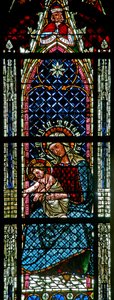Finestra w214 raffigurante la Vergine e il Bambino da French School