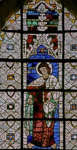 Finestra w227 raffigurante San Giuda Iscariota (una rara raffigurazione di Giuda come santo) da French School