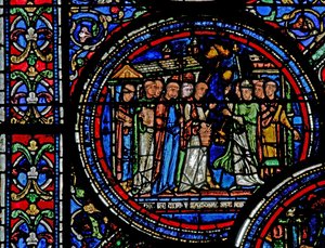 San Tommaso Becket accolto dai monaci a Canterbury da French School