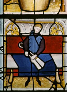 Un drappiere al lavoro nella finestra dei Drapers da French School