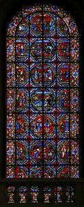 Finestra w2 che raffigura scene della vita di San Pietro da French School
