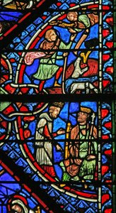 Finestra w2 raffigurante i Magi con Erode; Annunciazione ai Pastori da French School