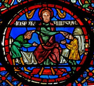 Finestra w3 raffigurante Giacobbe benedice i figli di Giuseppe