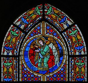Finestra w3 raffigurante un angelo da French School