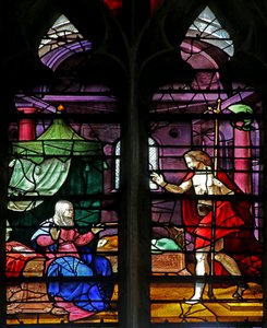 Finestra w4 raffigurante Cristo appare a sua madre da French School