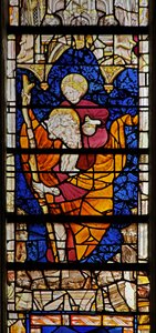 Finestra w4 raffigurante San Cristoforo da French School