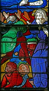 Funerale della Vergine Maria e il rovesciamento della bara (il Ragazzo di Bourges) da French School