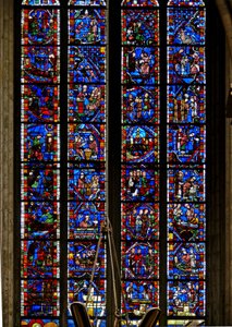 Una delle Belle Vetrate con scene dalle vite di San Nicola, Santa Caterina e San Severo da French School