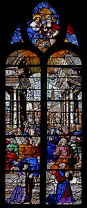 Finestra w5 che raffigura la Pentecoste da French School