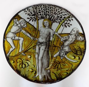 Vetrata w75 raffigurante San Sebastiano da French School