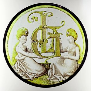 Vetrata w80 raffigurante il Monogramma di Laurent Gyrard da French School