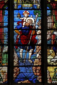 Finestra w9 raffigurante San Cristoforo