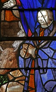 Finestra w9 raffigurante un donatore alla Natività da French School