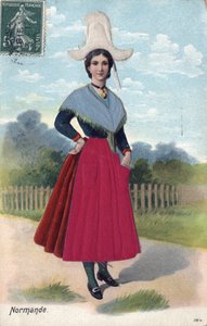 Donna in costume tradizionale della Normandia c. 1910 da French School