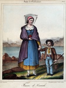 Donna di Cancale e suo figlio, circa 1845 da French School