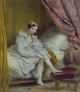 Donna che indossa calze, c.1830