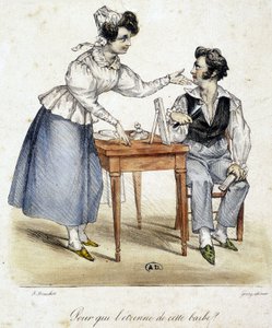Donna che osserva il risultato di un uomo appena rasato