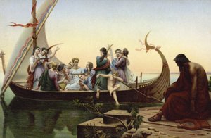 Donne in una nave vichinga da French School