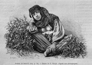 Donne di Beth-El, da La Siria di oggi. Viaggi in Fenicia, Libano e Giudea. 1875-1880 di Louis Charles Emile Lortet, 1884 (incisione in bianco e nero) da French School