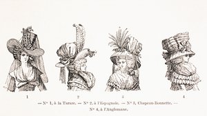 Stili di cappelli femminili del XVIII secolo, 1875