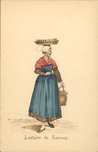 Costume femminile di una lattaia di Rennes da French School