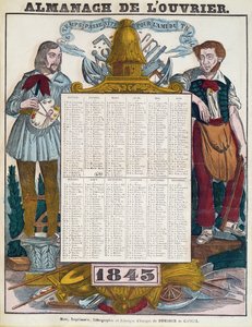 Calendario dei lavoratori per il 1843 da French School