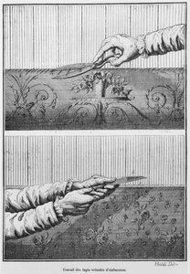 Lavorazione di arazzi di velluto di Aubusson da French School