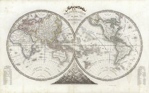 Mappa del mondo in due emisferi