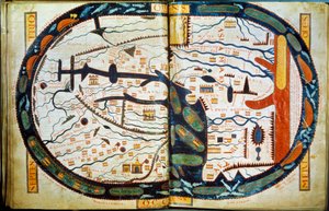 Mappa del mondo di Saint Sever. Miniatura tratta dai commentari di 