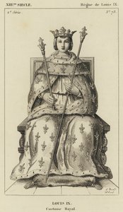 XIII Secolo, Regno di Luigi IX, Luigi IX, Costume Reale (incisione) da French School