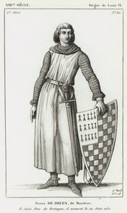 XIII Secolo, Regno di Luigi IX, Pietro di Dreux, detto Mauclerc, Era Duca di Bretagna; morì il 22 giugno 1250 da French School