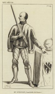 XIV secolo, Du Guesclin, connestabile di Francia (incisione) da French School