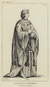 XIV secolo, Luigi I Duca di Borbone, Conte di Clermont (incisione) da French School