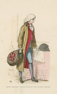 Giovane dandy francese del regno di Luigi XVI, XVIII secolo da French School