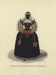 Giovane dama con maschera, regno di Enrico III di Francia