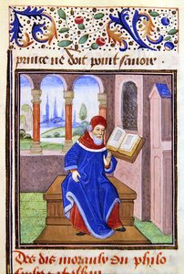 Zaqaquin, da Histoire des Philosophes, fine XV secolo da French School