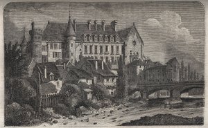 Castello di La Palice comune di Lapalisse, nel dipartimento di Allier - incisione in 