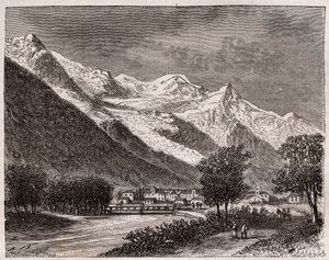 La valle di Chamonix e il Monte Bianco da French School