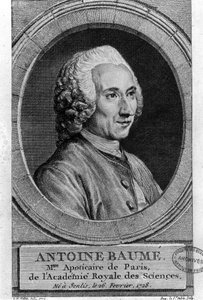 Ritratto di Antoine Baumé (1728-1804), chimico e farmacista francese. Apotecario di Parigi. Incisione del 1772