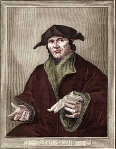 Ritratto di Jean Calvin (1509-1564), riformatore religioso e scrittore francese da French School